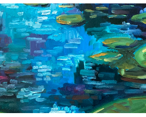 "The Pond" Landscape Original Chris Wakefield Oil On Canvas Painting 